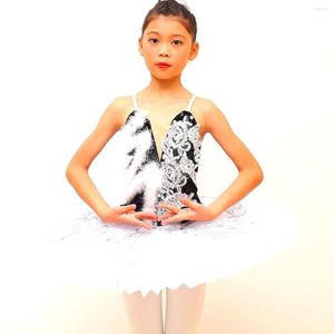 Scene Wear White Swan Lake Ballet Dress for Ballerina Tutu kjolar Figur Skating Performance Belly Dance