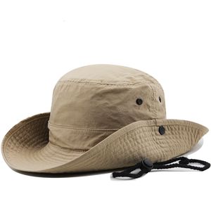 Hüte mit breiter Krempe, Sommer-Männer, atmungsaktiver Sonnenhut, Outdoor-Angelschutz, einfarbig, Fischer, große Traufe, Reisen, Damen, Strandkappen 230106