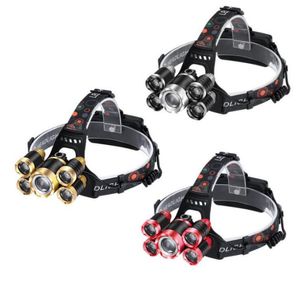 5 LEDS Super Bright LED Headlamp T6 4 X Q5 Led Headlight 4 Switch Modes Fishing Lamp Waterproof Headlight Camping Hiking Head Torch