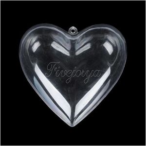 Juldekorationer 50st/Lot Heart Ornament Clear Plastic Present Candy Ball Box For Party 65mm/80mm/100mm Y200903 Drop Delivery Hom Dhroh
