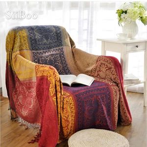 Chair Covers Chenille Sofa Cover Towel Multi-color Yarn Dyed Sofa/chair Blanket Slip-resistant Vintage Free Ship SP1799