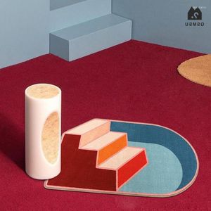 Tapetes carpete nórdica sala de estar mesa de chá de mesa de pano redonda redonda