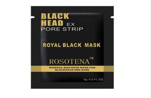 Rosotena 6g Yüz Bakım Siyah Baş Yüz Maskesi Yüz Siyah Kırığı Çıkartma Burun Akne Derin Temizleme Mineral Çamur Ex Gözenek Şeritleri4176861