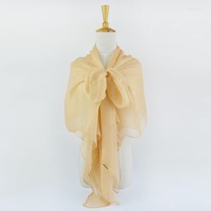 Lenços lenços de seda georgette lenço longo 110cmx180cm Mulheres puras cor de chiffon de tamanho grande de tamanho grande
