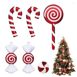 Decorações de Natal Glitter Candy Cane Lollipop Ornamentos pendurados árvores de decoração