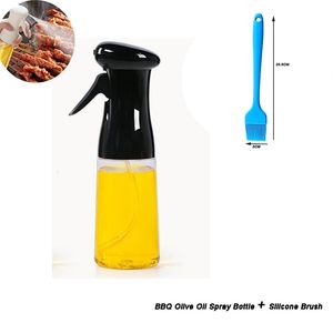 BBQ Tools Accessories Oil Spray Empty Bottle Silicone Brush Sprayer Cooking Kitchen Baking Olive Vinegar Dispenser 230106