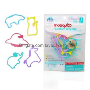 Controle de Pragas Estilos Japoneses Sile Mosquito Repelente Bracelete Antibite Animal Shaped Colorf Mosquitos Pulseira Drop Delivery Home G Dh9U8