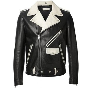 Men's Leather & Faux Designer Mark Of Men Biker Sheep Skin Genuine Jacket Colours Mixed Fine Fitting Short Motorcycle Autumn Windproof