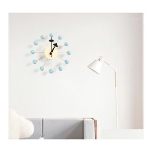 Wanduhren Q012 Dekoruhr Uhr Ruhige Quarznadel Mode Holzkugel Wohnzimmer und Kinderzimmer1 Drop Lieferung Home Garden DHERG