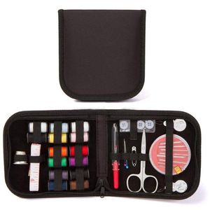 Sy Notionsverktyg 27st/Set Portable Travel Box Kit Thread Stitches Stickes Sticking Needles Cloth Button Craft Scissor Mom Gifts