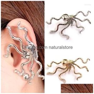 Orecchini posteriori a vite a clip-on 1 pezzi Donne vintage Octopus Octopus Clip Orera Punk Punk Fashion Gioielli Derogna