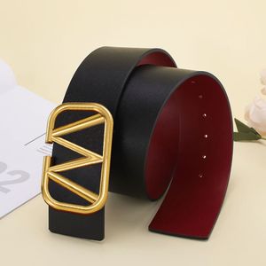 Luxus-Gürtel für Damen, breiter Gürtel, solides Echtleder, elegante Buchstaben, glatte Schnalle, 4 Farben, Breite 7,0 cm