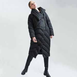 Women's Down Parkas dmlfzmy2023ファッション冬のジャケット長いゆるい女性ホワイトダックコート太い暖かいプラスサイズ230107