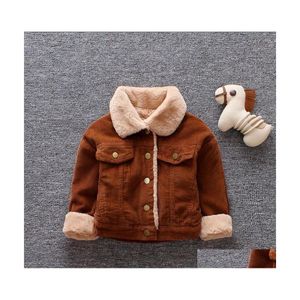 Jackets Baby Girls Boys Casual Winter Warm Jacket For Kids Plush Cotton Coat Children Lapel Outerwear 03 Y Toddler Christmas Clothes Dholi