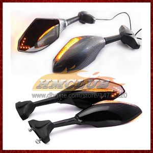 2 X Motorcycle LED Turn Lights Side Mirrors For Aprilia RS4 RS 125 RS125 06 07 08 09 10 11 2006 2007 2008 2010 2011 Carbon Turn Signal Indicators Rearview Mirror 6 Colors