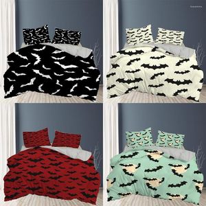 Bedding Sets ZEIMON 3D Halloween Bats Polyester Comforter Cover Set Grey Inner Side Home Textiles Double Duvet 240x220 Children
