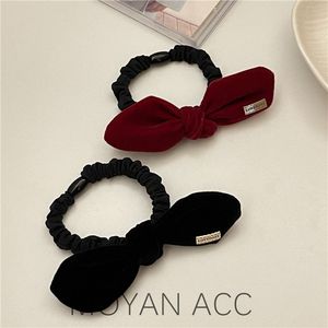 Fashion Ribbon Woman Girl Bow Hair Ties Korean Style Hairband Scrunchies Girls Ponytail Holders Rubber Band Hårtillbehör 1286