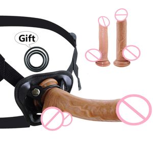 Sex Toys Strap On Dildo For Women Silicone Artificial Sucker Big Realistic Soft Penis Strap-ons Belt Anal for Couples Adults 18