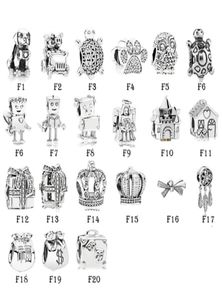 Ny 100 925 Sterling Silver Fit Pandora Charms Armband Animals Dog Cat Robot Owl House Present Box Crown For European Women Weddin9366586