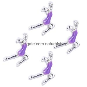 Charms 20st/Lot Ballet Gymnastic Girl Charm Floating Locket Fit For Glass Living Magnetic Memory Lockets Drop Leverans smycken Hitta dhnhg