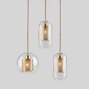 Kolye lambaları Avrupa geometrik ışık modern mini bar dekoratif asma avizeler tavan cam