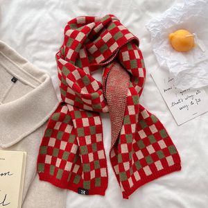 Halsdukar ullgarn ljuddämpare stickad halsduk kvinnor vinter varm koreansk stil halscheif mode pläd bufanda foulard 2023 design bandana