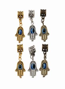 150pcs Hamsa Hand Blue Ojal Bead Kabbalah Good Luck Charm Pendants para joyas que fabrican collar de pulsera Accesorios de bricolaje 128x298mm8031305