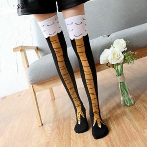 Women Socks & Hosiery Girl Knee-High Chicken Leg Fitness Print Creative Cartoon Animal Thigh Stockings Funny 3D