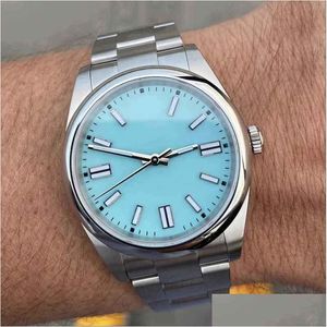 Armbanduhren 41mm Neueste Top Saphirglas Herrenuhr 2813 Matic Bewegung Mechanische Edelstahluhren Master Blue Simple Dia Dheiw