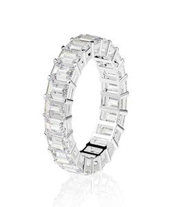 Eternity Emerald Cut Lab Diamond Ring 925 Sterling Silver Engagement Fedi nuziali per donne Gioielli Gioielli33323215