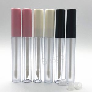 2,5 ml leere Lipgloss-Röhre, runde transparente Lippenpflege-Verpackungsröhren mit Zauberstab, nachfüllbar, schwarz-weißer Deckel, DIY-Make-up-Behälter BH8227 TYJ