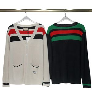 Мужский дизайнерский свитер Женщина v Шея вязаная кардиганская полоса трикотажная буква