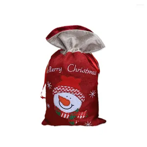 Christmas Decorations Christmascandy Gift Treat Drawstring Wedding Santa Sack Goodie Present Snowmansachet Sackspouchesfavors Winter