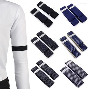 Bälten 1 par Mens skjorta Justerbar armband Sleeve strumpor bartender manschetthållare elastisk metall armband håller ärmarna armband