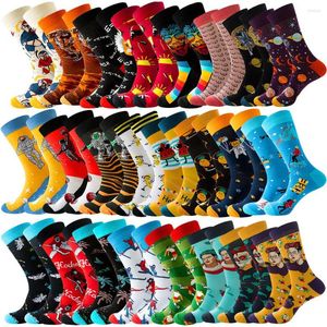 Men's Socks Happy Men Women Pure Cotton Long Army Cartoon Designer Funny Sock