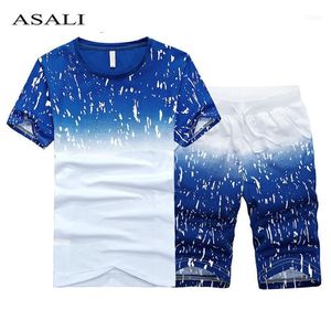 Men's Tracksuits Summer Casual Tracksuit Clothing Men Set Fitness Suit Sporting Suits Short Sleeve T Shirt Shorts Male 2 Piece Sets1