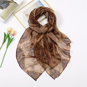 Scarves 2023 Ladies Spring And Summer Long Scarf Silk Shawl Fashion Floral Painted Wraps Pashmina Hijabs Warm Thin Ponchos Y Capas Mujer