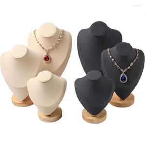 Jewelry Pouches Liglamo Velvet Necklace Model Bust Show Exhibitor Display Pendants Mannequin Stand Organizer