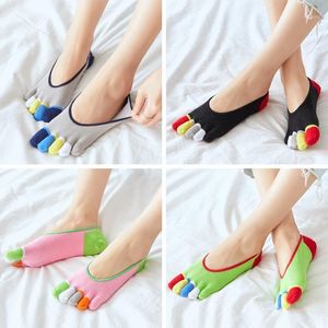 Women Socks Hosiery Toe Summer Summer Woman No-Show Cotton Woman Silicone Non-Slip 5 Open