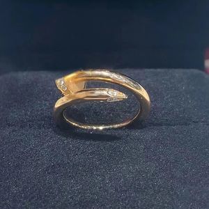 Damenringe, Designer-Liebhaberring, Luxusschmuck, Größe 6–11, Titanlegierung, vergoldet, Diamant-Handwerk, Modeaccessoires, nie verblassender Golddiamant-Nagelring