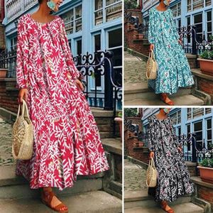 Vestidos casuais mulheres vestido maxi 2023 verão vintage floral estampado longa fadies praia festa de vestio plus size femme vestidos