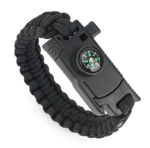 Braccialetto di sopravvivenza multifunzionale Braccialetti di emergenza all'aperto con kit di raschietto per coltelli da fischietto Braccialetti dell'esercito tattico