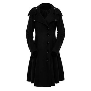 Women's Wool & Blends 2023 Fashion Women Faux Warm Slim Coat Jacket Thick-Parka Overcoat Long Winter Outwear