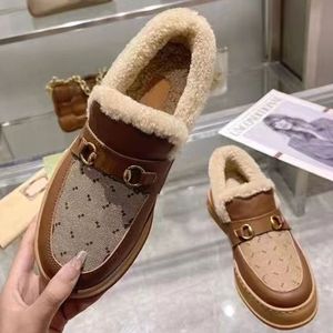 Designer Home Shoe Winter Wool Loafers Horsebit Damen Herren Warm Muller Eur35-45 SUPER1STSLIPON02C