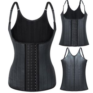 Bustiers korsetter 6xl Kvinnors midjetränare korsett Vest Latex Slimming Underbust Cincher för viktminskning 25 Stålbenad formulär timglas