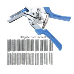 Pliers Usef Hog Ring Plier Or 600Pcs M Clips Staples Antislip Handle Stainless Steel Hand Tools Bird Chicken Mesh Cage Wire Fencing Dh6Sf