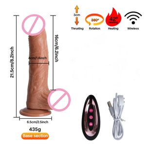 Skönhetsartiklar automatisk uppvärmningsdildo realistisk penis vaginal stimulering massager fjärrkontroll sexiga leksaker för kvinnor enorm masturbator shop