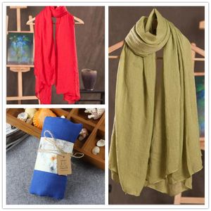 Scarves Winter And Autumn Scarf Women 2023 Fashion Shawls Linen Cotton Warm Solid Color