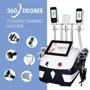 Professionell 5 i 1 360 ° Cryolipolysis Fat Freeze Slimming Machine Cryo 40K Fat Burning Weight Loss Ultrasonic Cavitation Cool Sculpt Vacuum Beauty Equipment