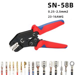 Outras ferramentas manuais SN58B WIRE Terminal Crimping Kit Malefemale SPADE Conectores 02515mm2 Automático Ratcheting Crimper Tool 230106